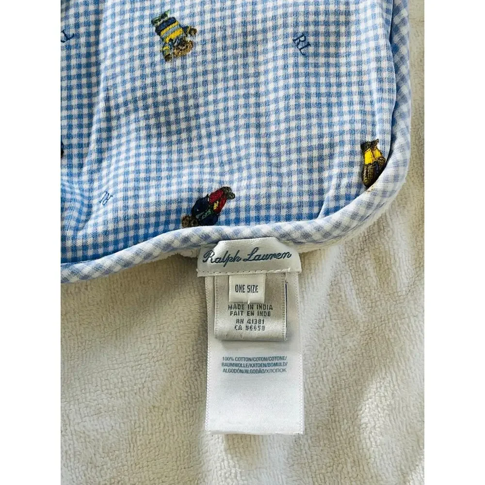 Ralph Lauren Blue Gingham Baby Towel